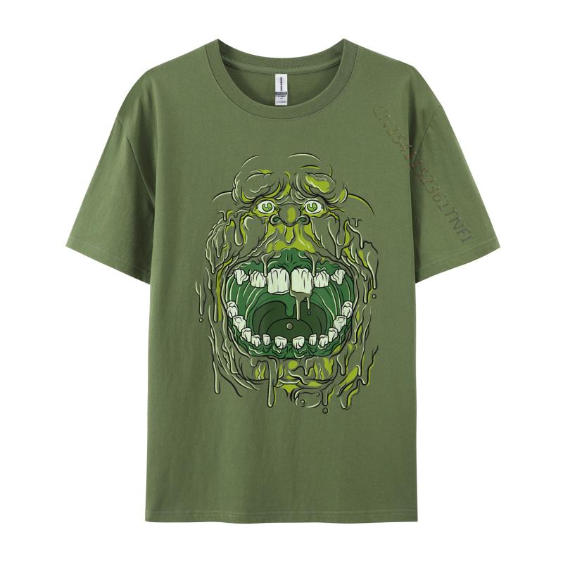 Слимер Лицо Хэллоуин Костюм Повседневные Футболки Оптом Camisa Досуг Хлопок Студент Роскошные Дизайнерские Футболки