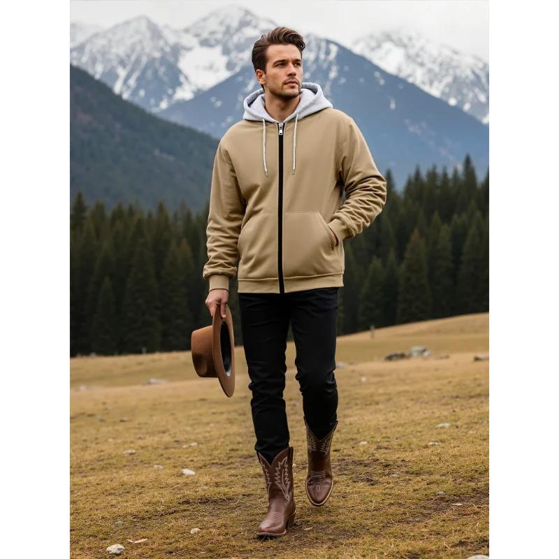 Весна Осень Новая Мужская Корейская Толстовка с Цветными Блоками, Круглый Вырез, На Молнии, Легкий Кардиган, Повседневная, Универсальная Молодежная Куртка