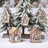 Wooden Christmas Luminous Cabin Christmas LED  Light Snow House  Christmas Decoration