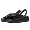 Wedge Sandals Puffy Strap Sandals Black Cm 2E [Bontre] Women's 24.5