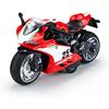 1/12 Scale Rapidly Racing 25DS Motorcycle Toy,Pull Back Vehicles,Alloy Toy Motorcycle with Sound and Light,Motorcycle Replica for Kids 3-9
