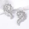 Ocean cold wind light luxury high-end design sense exaggerated alloy inlaid zircon unique conch female stud earrings