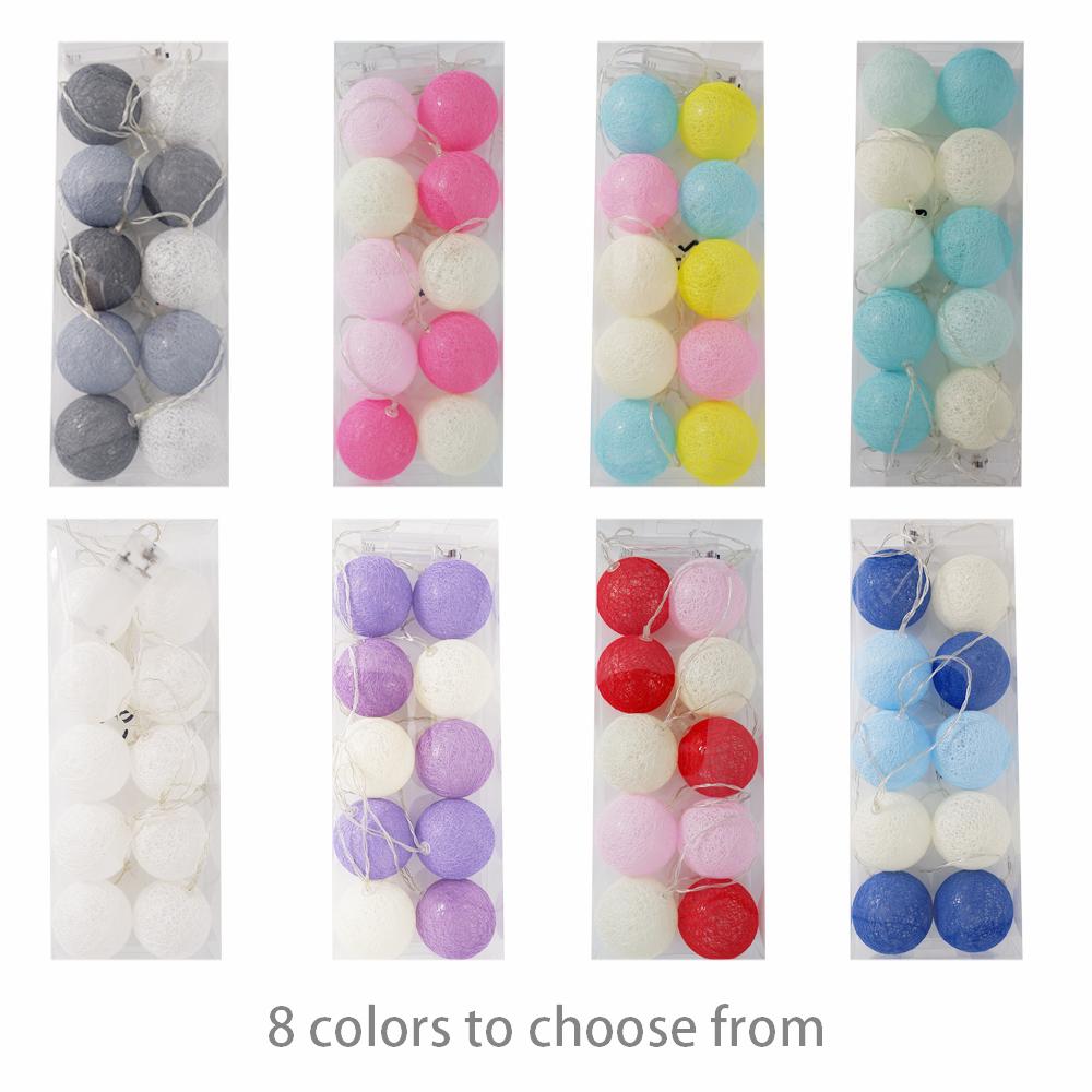 Ватный шар, световая цепочка, ночные огни, гирлянда, светодиодная гирлянда, Рождество, детская спальня, Хэллоуин, уличное свадебное украшение для патио, вечеринки