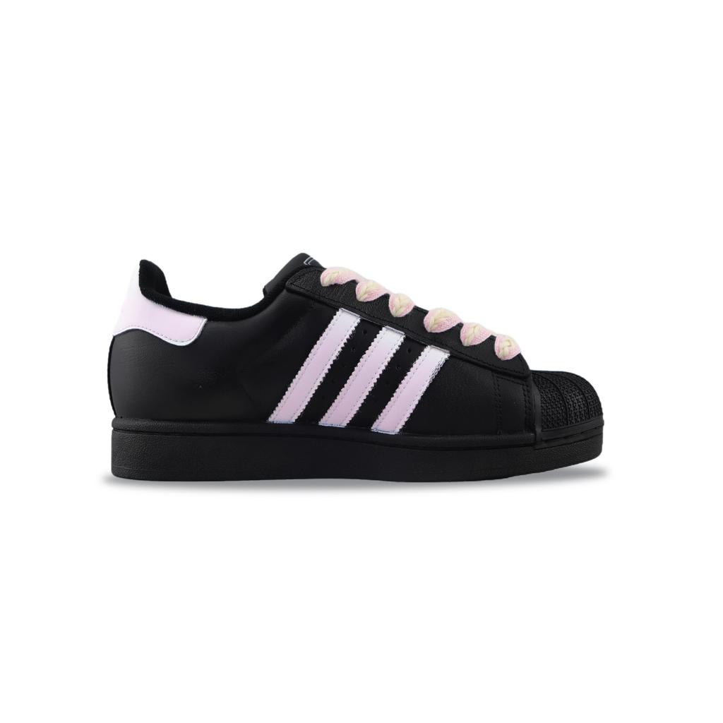 adidas Originals Superstar 2 Устойчивые к истиранию Низкие Скейтбордические Кроссовки Унисекс Черный Розовый JI0079(Команда840-)