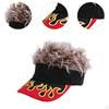 Visor Hat with Fake Hair Baseball Cap for Beach Sunbathing Cycling Christmas