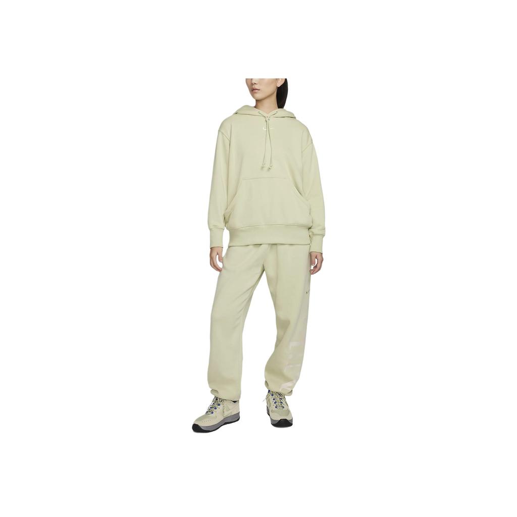 Nike Solid Color Hooded Drawstring Casual Sweatshirt Women Tops Olive FZ7197-371