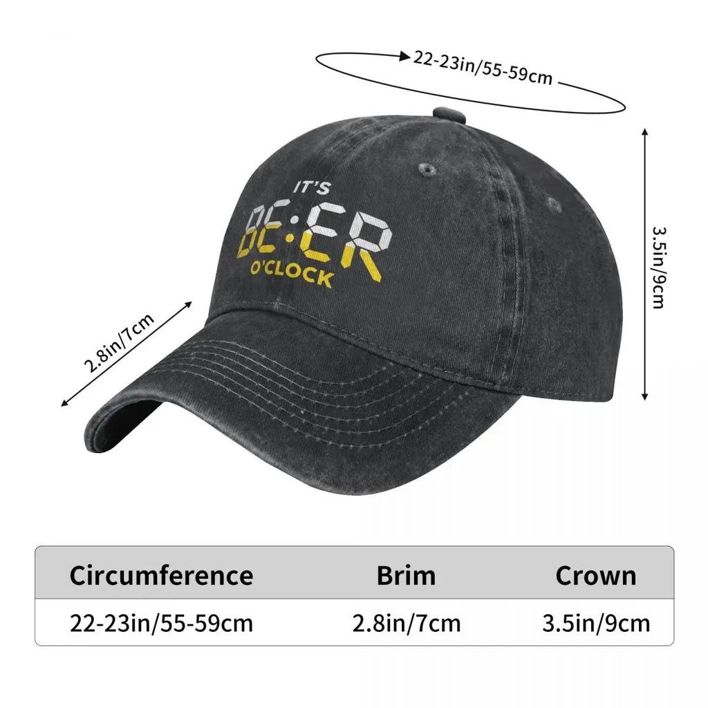 It's Beer O'Clock Denim Baseball Cap Beer Lover Unisex Casual Trucker Hat Spring Classic Kpop Hot Sale Baseball Caps