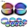 Alisouy 1PC 6-25mm G23 титановый градиент цвета расклешенные ушные зонды туннели заглушки растяжители расширители пирсинг плоти украшения для тела