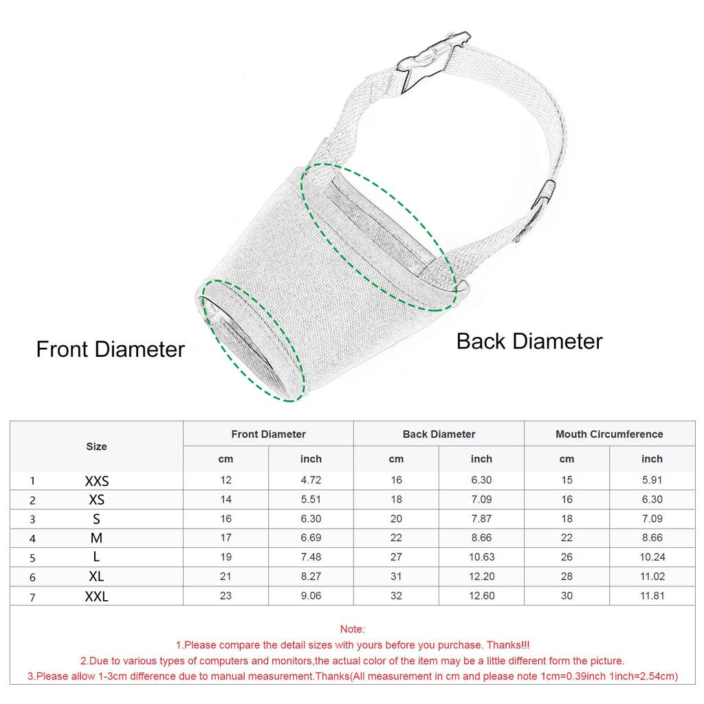 Adjustable Dog Muzzle Prevents Biting Barking and Chewing with Breathable Fabric for Various Size Dogs Outdoor Supply