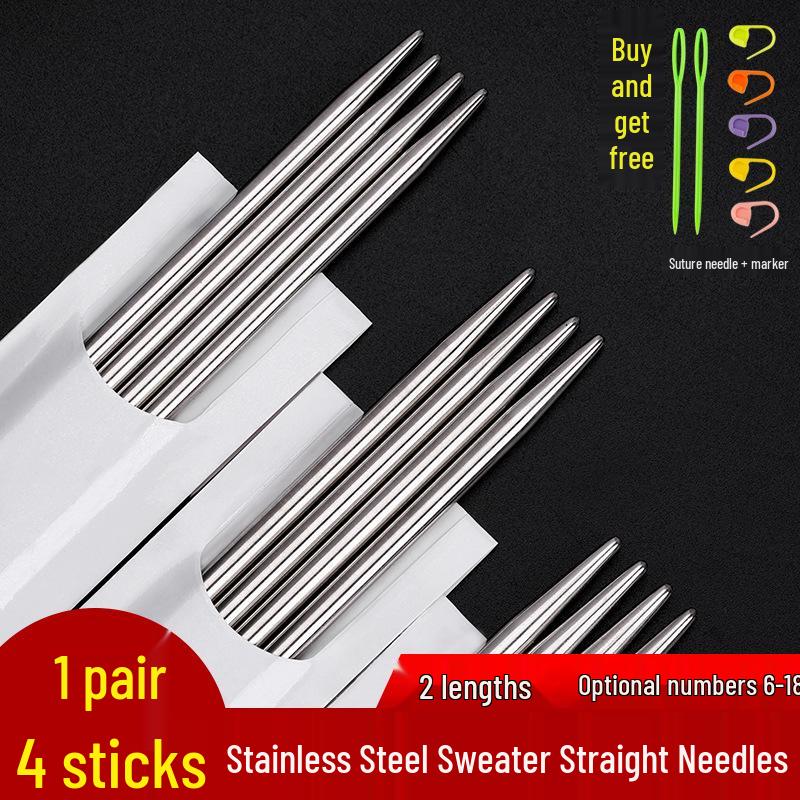 Three Swallow Stainless Steel Knitting Needles Set for Handmade Scarves and Sweaters