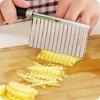 Stainless Steel French Fry Knife Serrated Blade Vegetable Fruit Cutter Wave Knife Chopper