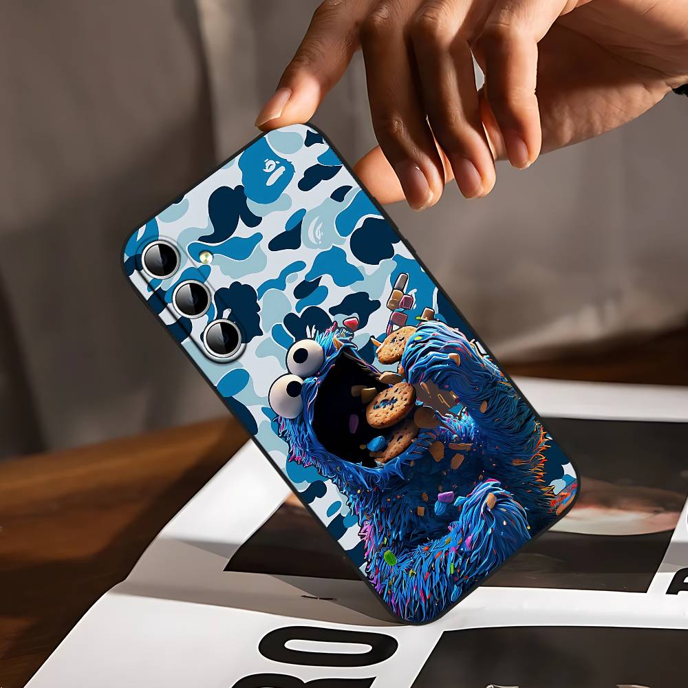 Cookies Monster Phone Case For Samsung Galaxy S24/S25/S22/S30/Note20/Lite/Ultra/5G/Plus/FE Soft Black