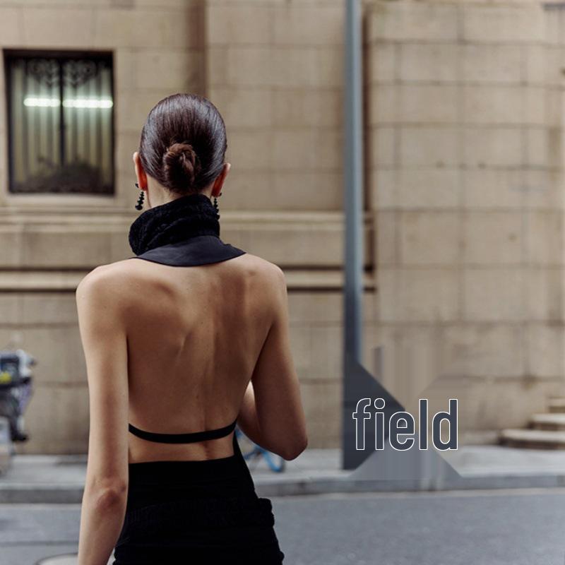 Элегантные французские серьги-пусеты из бусин с градиентом из черного агата - осенне-зимний холодный стиль