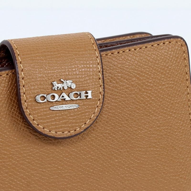 [тренер] кошелек двойного сложения кошелек 6390 SVQD кожа кожа аутлет женский кошелек светло-коричневый [продукт]