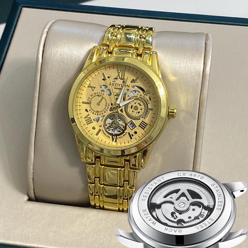 Механические часы с турбийоном, полностью автоматические, немеханические, мужские часы, водонепроницаемые, со светящимся стальным ремешком, мужские часы