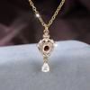 Изысканная личность белый кристалл циркон капля воды кулон ожерелье классическая ретро золотой цвет ключицы цепь