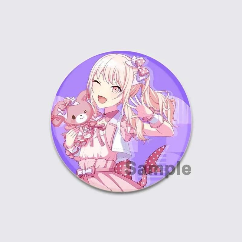 32/44/58mm Anime Mizuki Akiyama Badges Project SEKAI Brooch Round Brooches Jewelry Creative Art Pins for Backpack Decor Gift Accessory