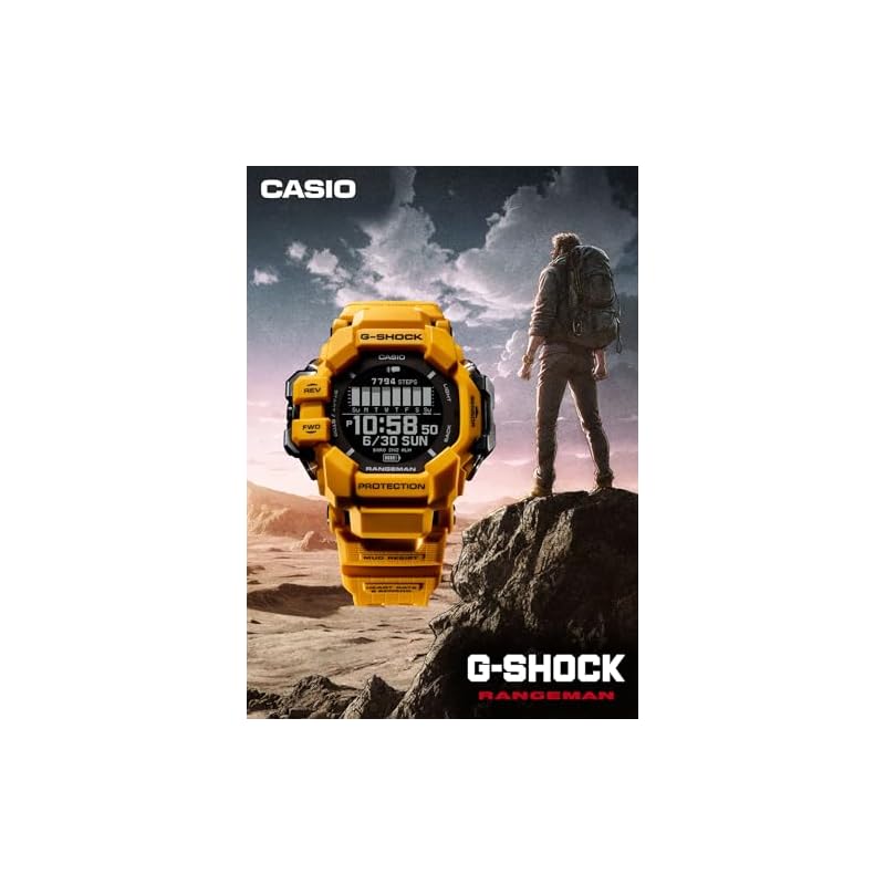 Casio G-Shock RANGEMAN GPS Watch with Heart Rate Monitor, Bluetooth, and Eco-Friendly Materials, GPR-H1000-9JR, Men's, Yellow, Authentic Japanese