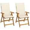 VidaXL Set of 2 Reclining Garden Chairs with Cushions, Patio Seats, Dining Chairs, Patio Furniture 3064061