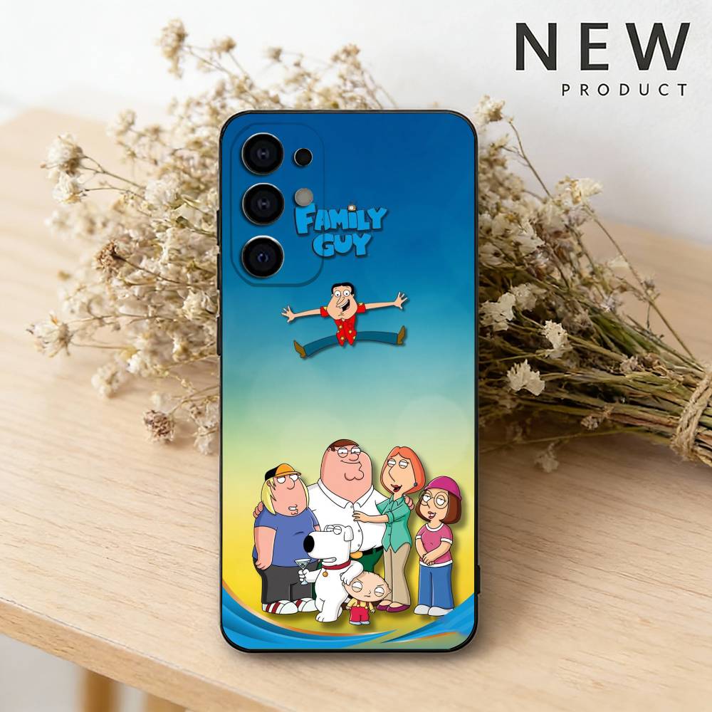 Cartoon F-Family Funny Guy Phone Case For Samsung S26,25,24,23,22,21,20,30,Ultra,Plus,Fe,Lite Black Shell