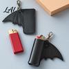 Igniter Cover Pendant Gothic Bat Case Keychain Punk Faux Leather Holder Portable Sleeve Pouch for Backpack Halloween Keychain