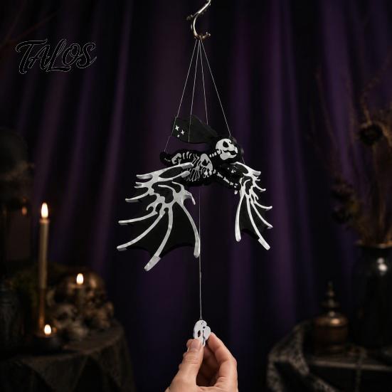 Уникальный подарок для любителей Хэллоуина, 2 шт. Подвижная фигурка скелета с крыльями, Пластиковый вертушка, Жуткие предметы для атмосферы с подвижными суставами