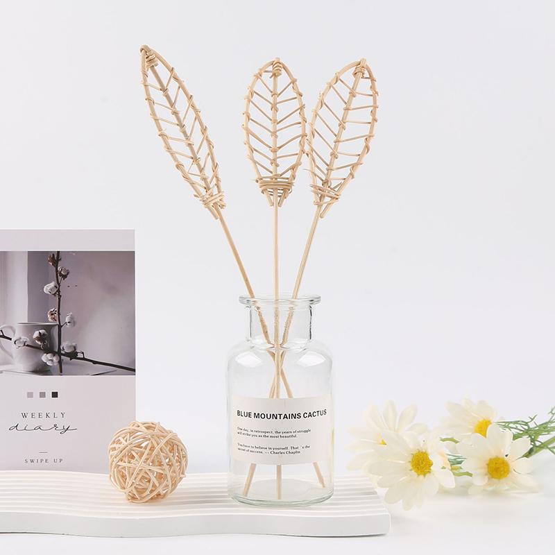 5pcs Natural Reed Fragrance Aroma Oil Diffuser Leaf Shaped Diffuser Sticks Vine Aroma Volatile Stick