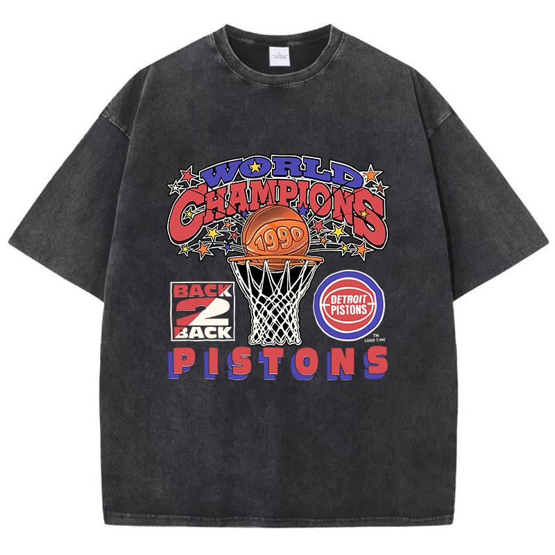 Винтажные женские футболки с кислотной стиркой, с принтами «Чемпионат мира», «Pistons», топы, хлопковые футболки оверсайз с круглым вырезом, одежда