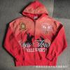 Premium Streetwear Hoodie With Rhinestone Embellishment Oversized Zip-Up Sweatshirt Men Cotton Blend Loose Fit