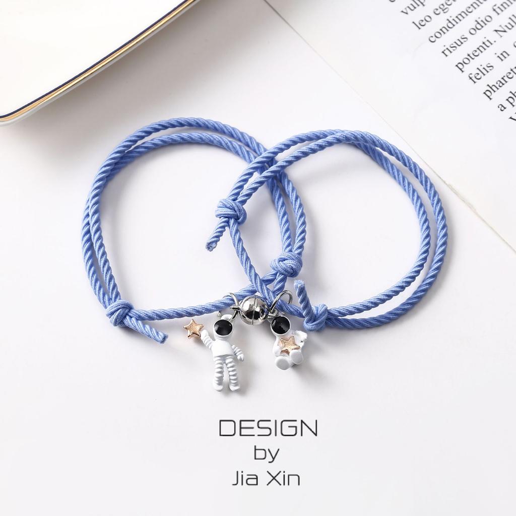 2 шт., браслет со звездами астронавта для женщин, влюбленных, пара, магнит, подвеска, женские и мужские парные украшения для дружбы