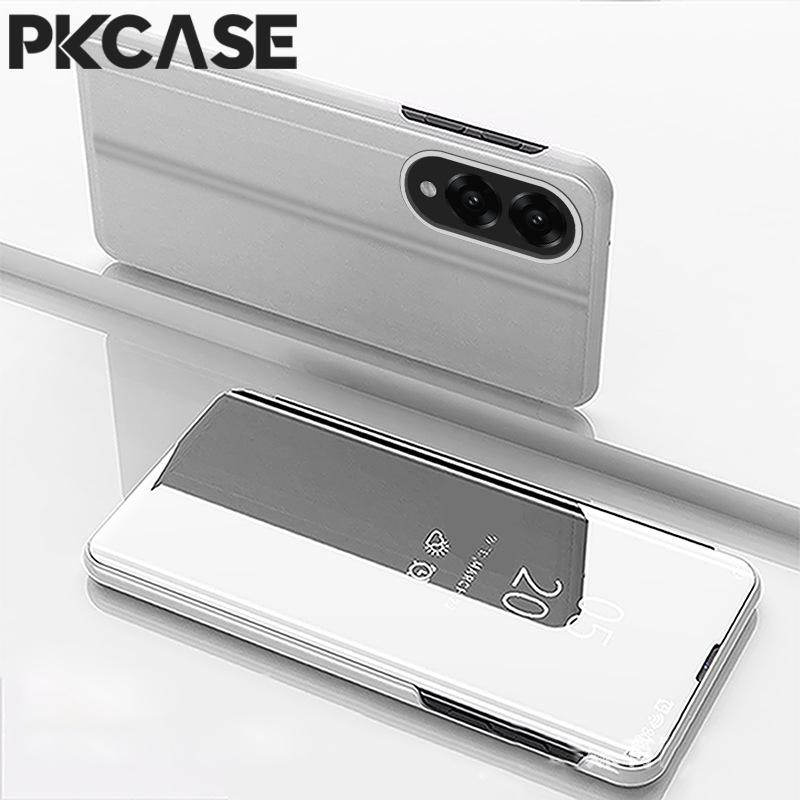PKCASE Smart Mirror Flip Phone Case for Samsung S26 S25 Edge S24 S23 Ultra FE Plus Shockproof Back Cover for Galaxy A17 A07