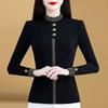 New Stand-up Collar Base Shirt, Long-sleeved T-shirt, Women's Temperament, Inner Wear, Plus Velvet, Warm and Versatile Top