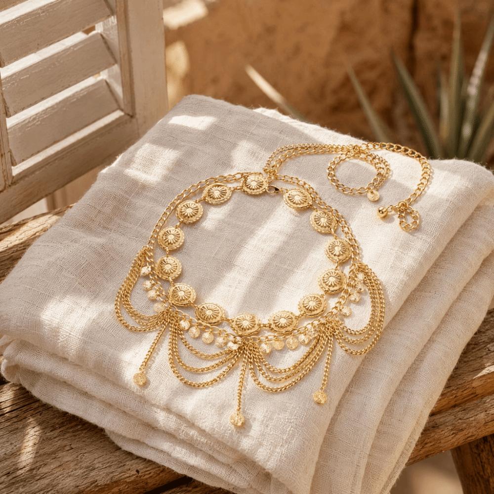 Tassel Multi Layer Waist Chain Elegant Dance Accessories Vintage Fringe Belt Belly Dance
