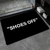 1 шт. Коврик для пола с рисунком «Снимите обувь», Современный кухонный полиэстеровый коврик, Нескользящий красочный ковер для помещений, Для декора дома, ванной комнаты, спальни, гостиной