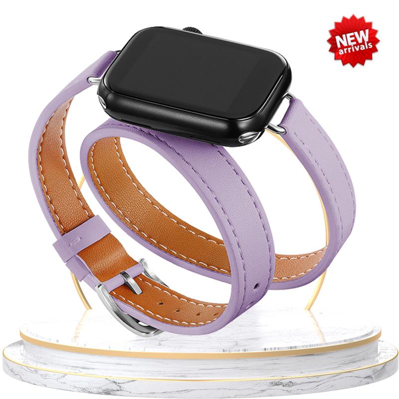 Кожаный ремешок Double Tour для Apple Watch ultra band 49мм 45мм 42мм 44мм Серия 8 7 6 Se 5 4 3 2 Iwatch 6 38мм 40мм Correa 41мм