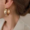 Trendy Smooth Gold Silver Color Thick Metal Circle Earring for Women Geometric Round Hoop Earrings Party Jewelry Gift