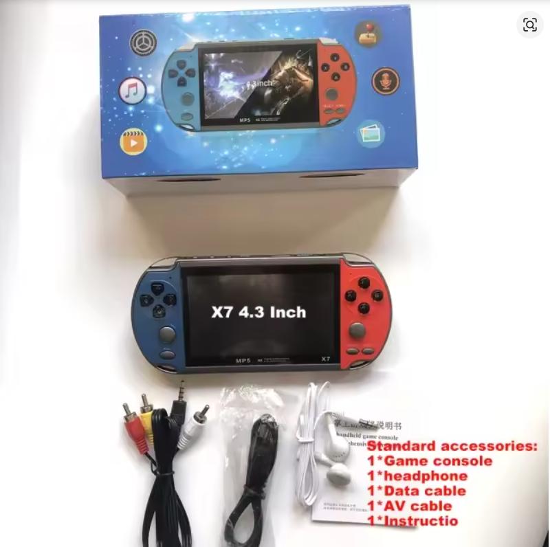 Портативная игровая консоль X7 Plus, 5,1 дюйма, предустановлено 10000 игр, портативные видеоигры, HDMI-выход и игра для двух игроков, классические аркадные, ретро