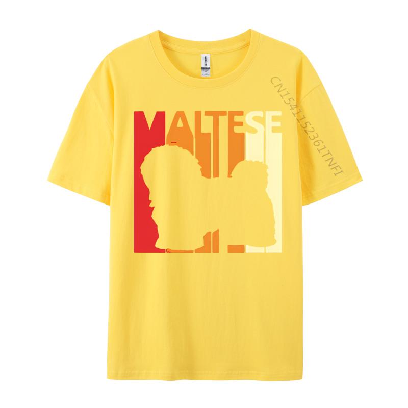 Fashionable Maltese Vintage Cute Maltese Mom dad A T Shirt For Unisex Funny Cotton T Shirts Youthful Teeshirt