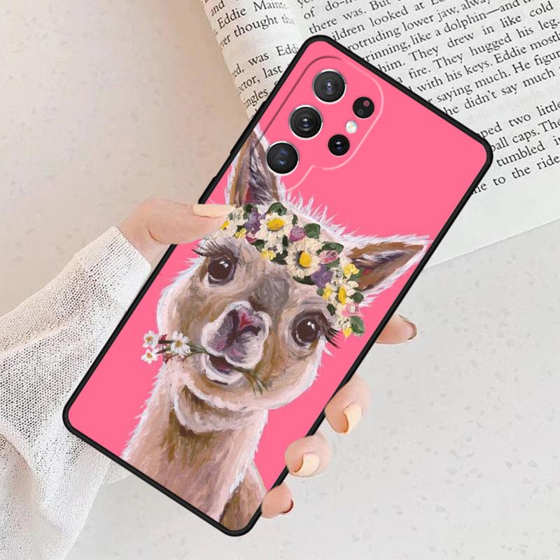 Чехол для телефона с узором из лам и альпак Для Samsung Galaxy S25 S23 S30 S21 S20 FE S24 S22 Note 10 20 S8 Plus Ultra lite