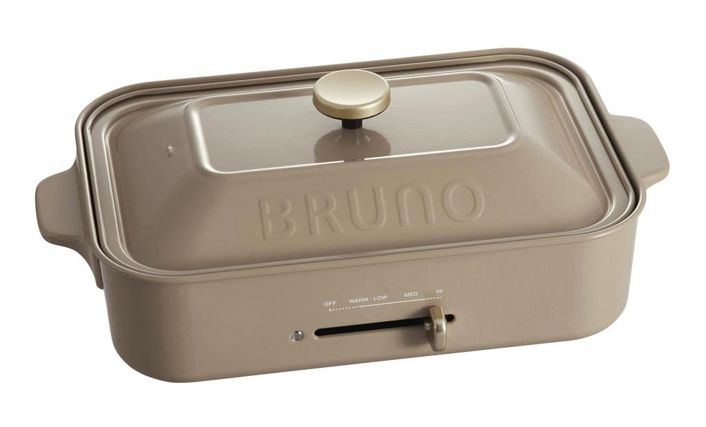 Компактная плита BRUNO Bruno Корпус 2 типа пластин Песочно-бежевый Стильный Милый Этот блок Крышка с крышкой 1200 Вт Регулировка температуры Легко мыть Для