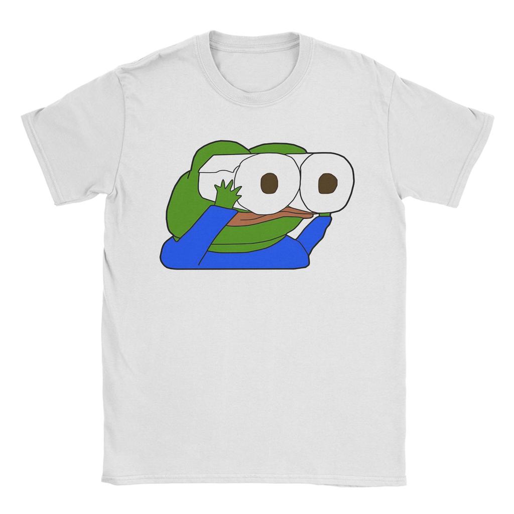 Унисекс Футболка с принтом Pepes Туалетная Бумага Бинокль Чистый Хлопок Потрясающие Футболки с Коротким Рукавом и Круглым Вырезом Летние Футболки