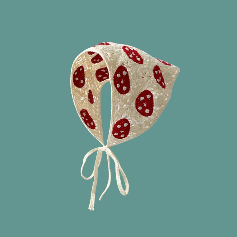 Cotton Knit Headwear Crochet Headband Sweet Triangle Scarf Women