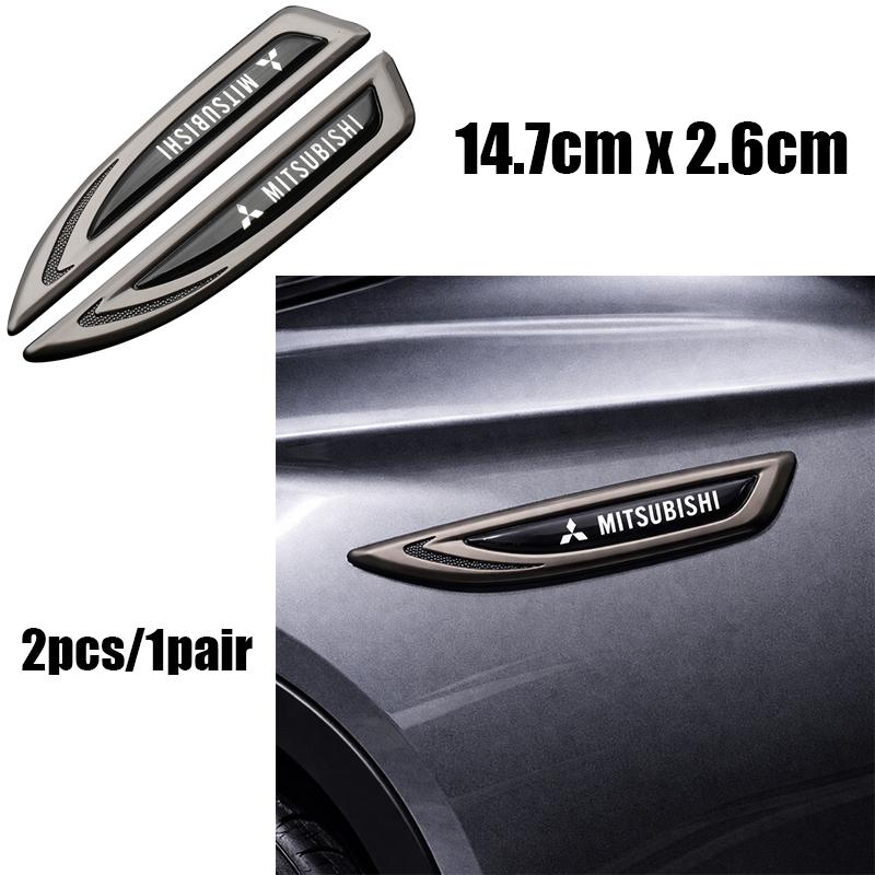 2pcs Mitsubishi metal Car Fender side logo Car door Rear Bumper tail door Emblem car door Car emblem sticker styling Accessories