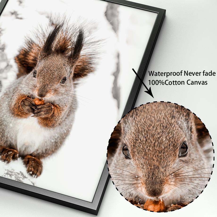 Зимний пейзаж, снег, сосновый лес, дом, олень, лиса, плакат на скандинавскую тему, настенный художественный принт, холст, картина, настенная картина для декора гостиной