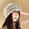 Women's Floral Lace Hollow Head Wrap Hat Spring Summer Thin Breathable Slouchy Hat Korean Style Versatile Face Slimming Beanie