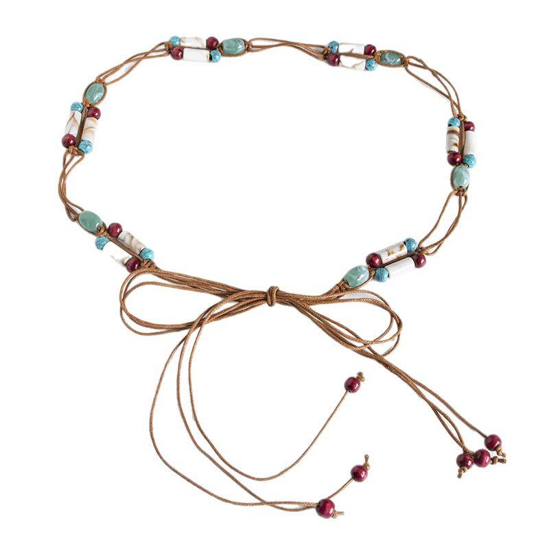 Богемный пояс Этнический стиль Декоративный пояс Повседневный стиль для отпуска Пояс-веревка на талию Женский пояс