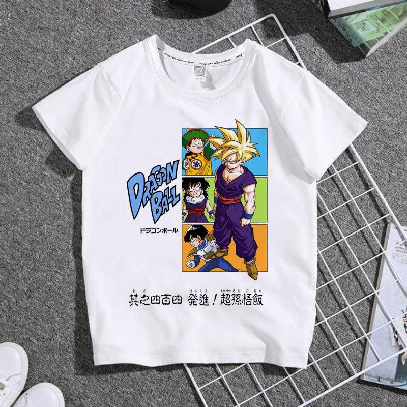 2026 Последний мультфильм Dragon Ball с принтом Тонкая футболка с коротким рукавом для мальчиков Универсальная с коротким рукавом Parinchild Топ