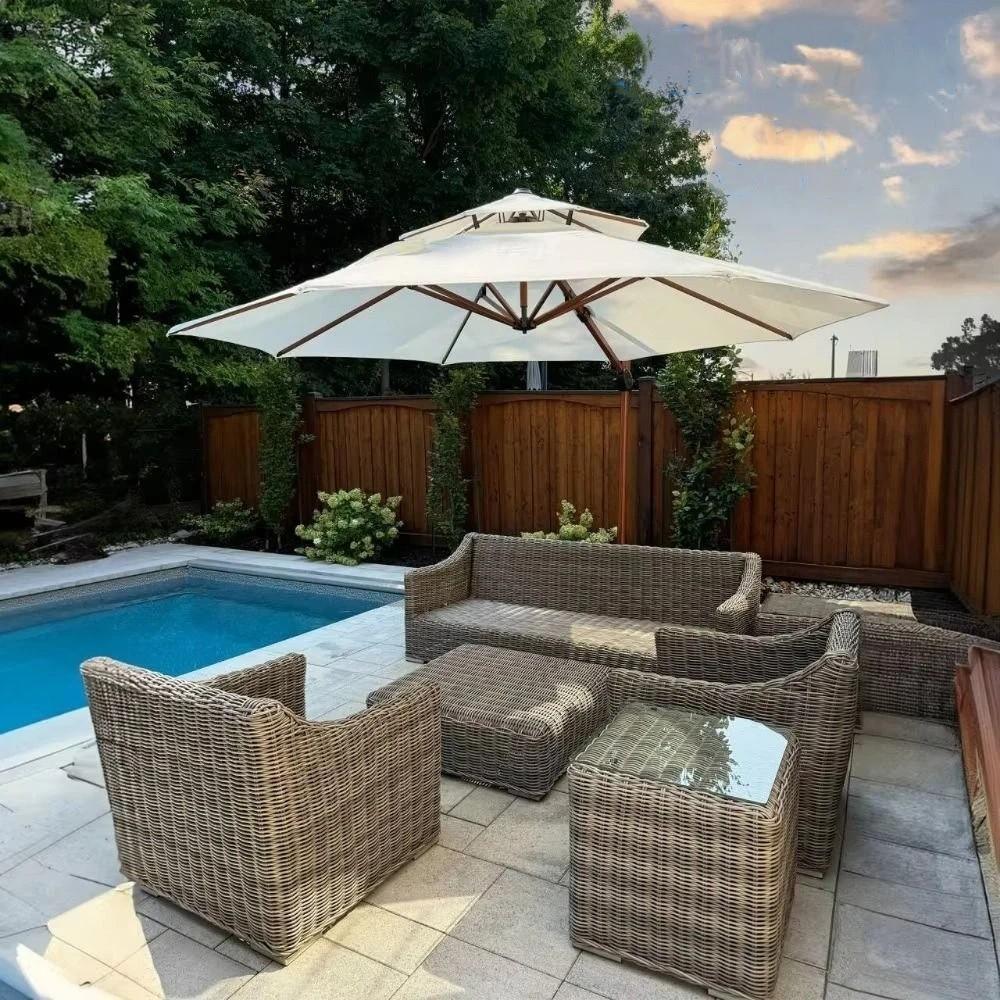 High Quality Patio Umbrella Round Outdoor Parasol Nordic Beach Umbrella  Balcony