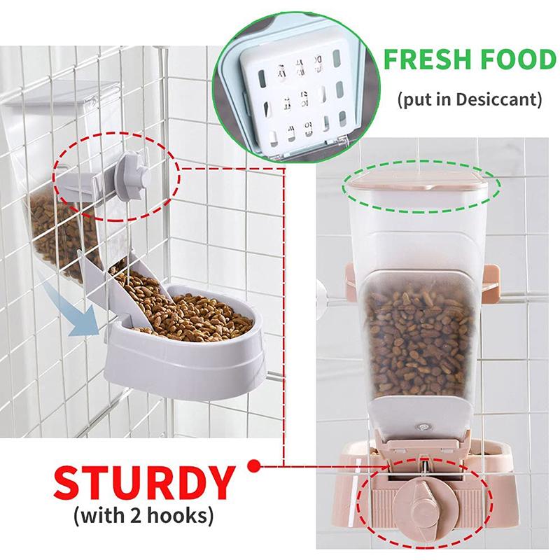 Automatic Pet Bowls Cage Hanging Feeder Pet Water Bottle Food Container Dispenser Bowl for Puppy Cats Rabbit Pet Feeding Product