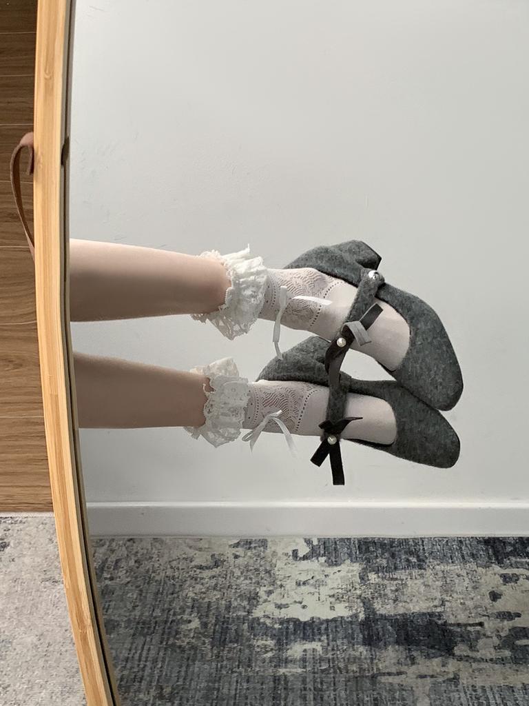 Fashion Temperament French Retro Thick Heel High Heels Women's 2025 Autumn and Winter New Models with Skirts To Increase the Height Mary Jane Shoes